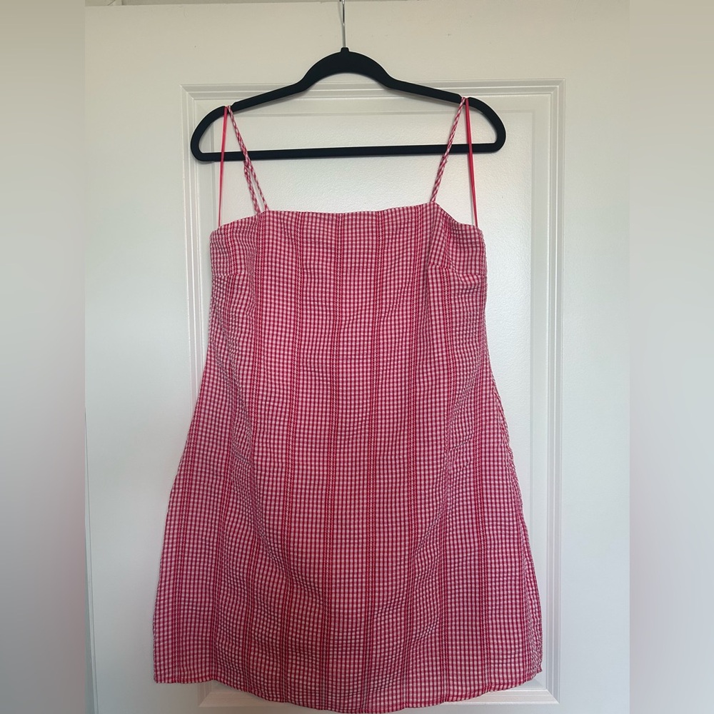 Miami Red and White Checkered Mini Dress